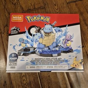 MEGA Construx‎ Pokemon Squirtle Evolution Building Set Wartortle Blastoise 8+